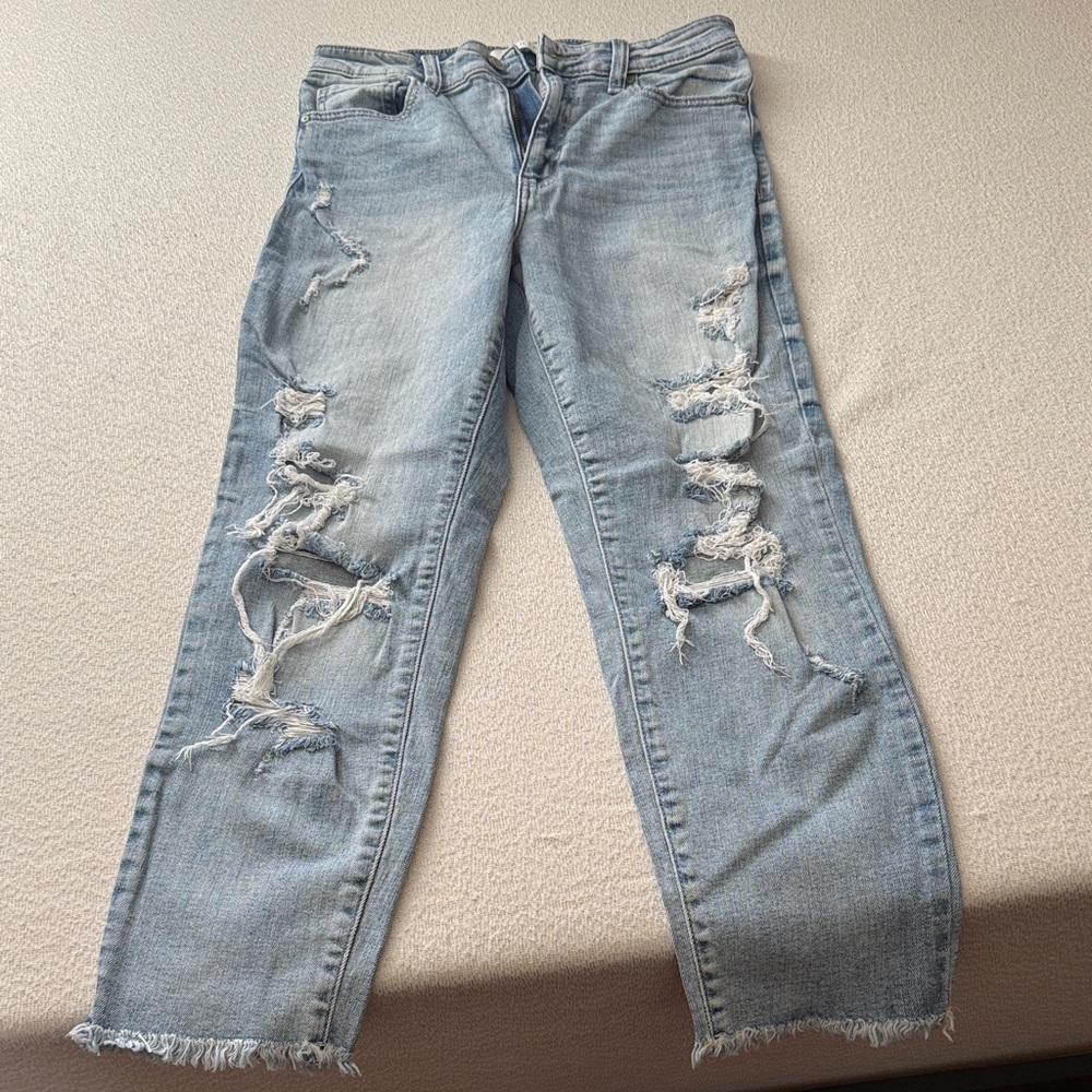 Light Blue Distressed Women's Jeans